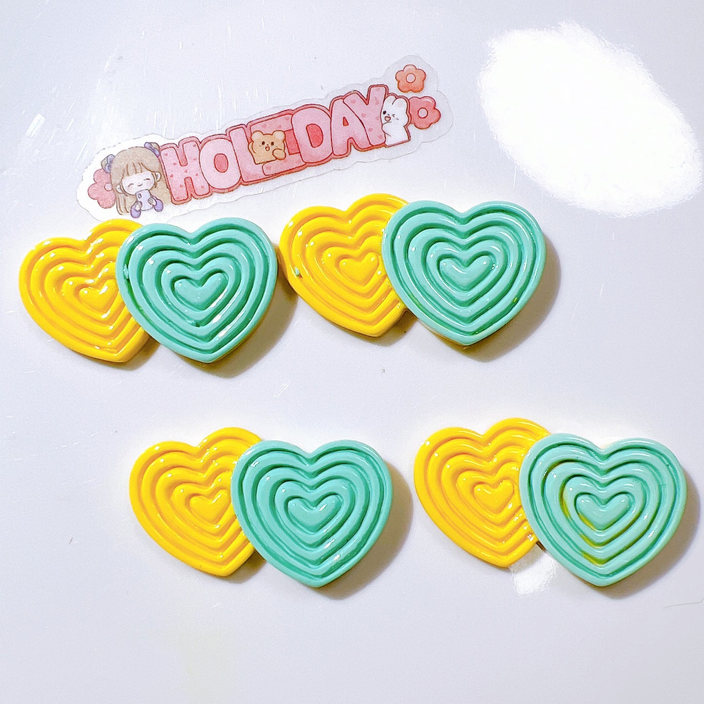 （5pic for1bag）Cutie  double love diy resin charms（pack offline）