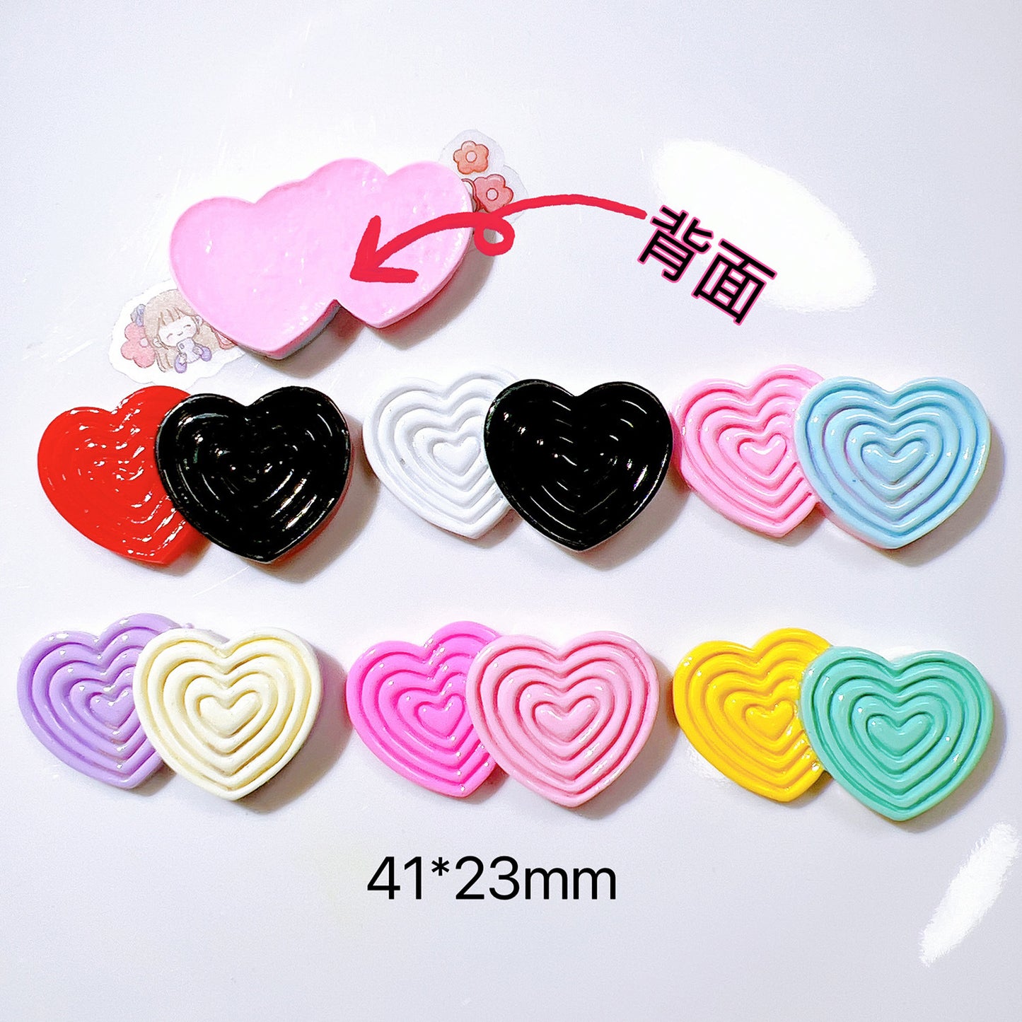 （5pic for1bag）Cutie  double love diy resin charms（pack offline）