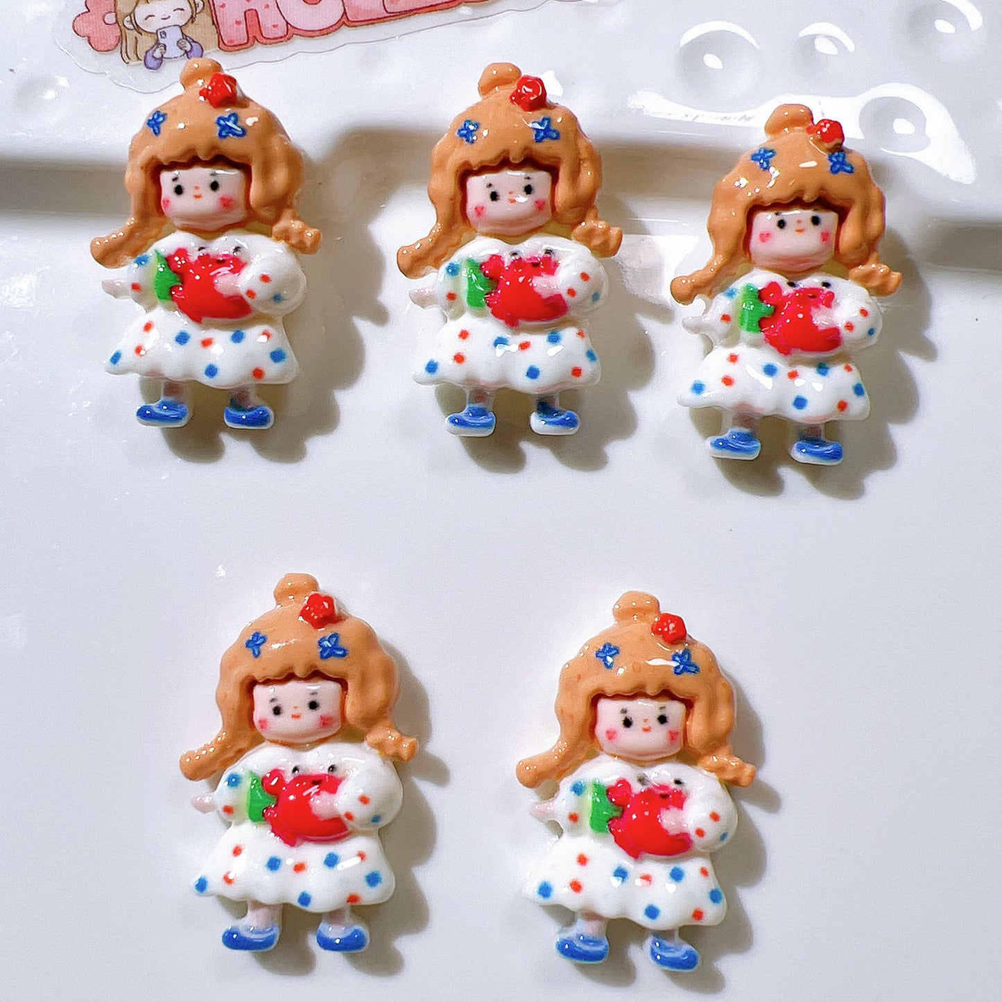 (5pic for 1 Bag) Cutie Constellation Girls DIY Resin Charms  (Pack Offline)