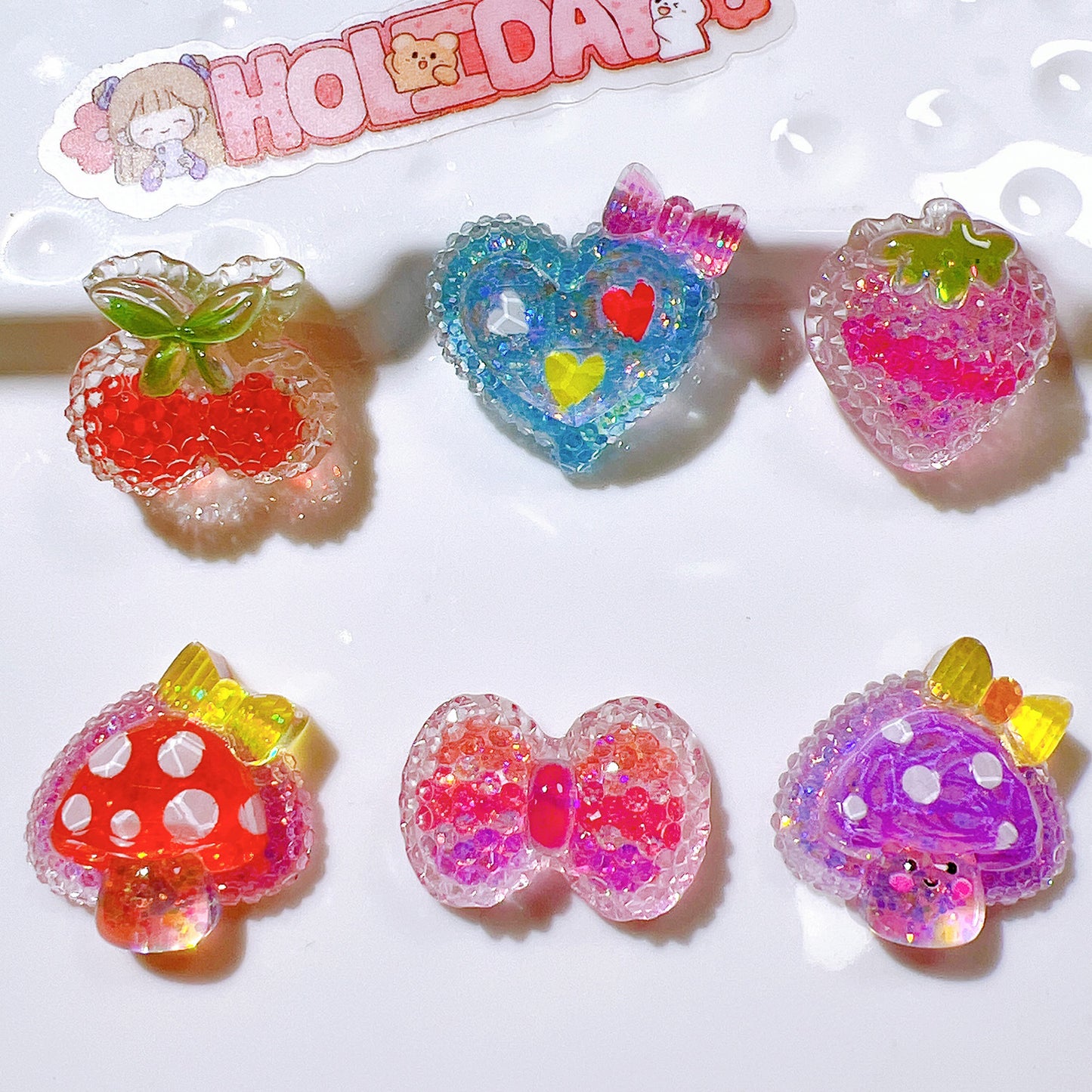 （5pic for1bag）Cutie stars mushrooms diy charms（pack offline）