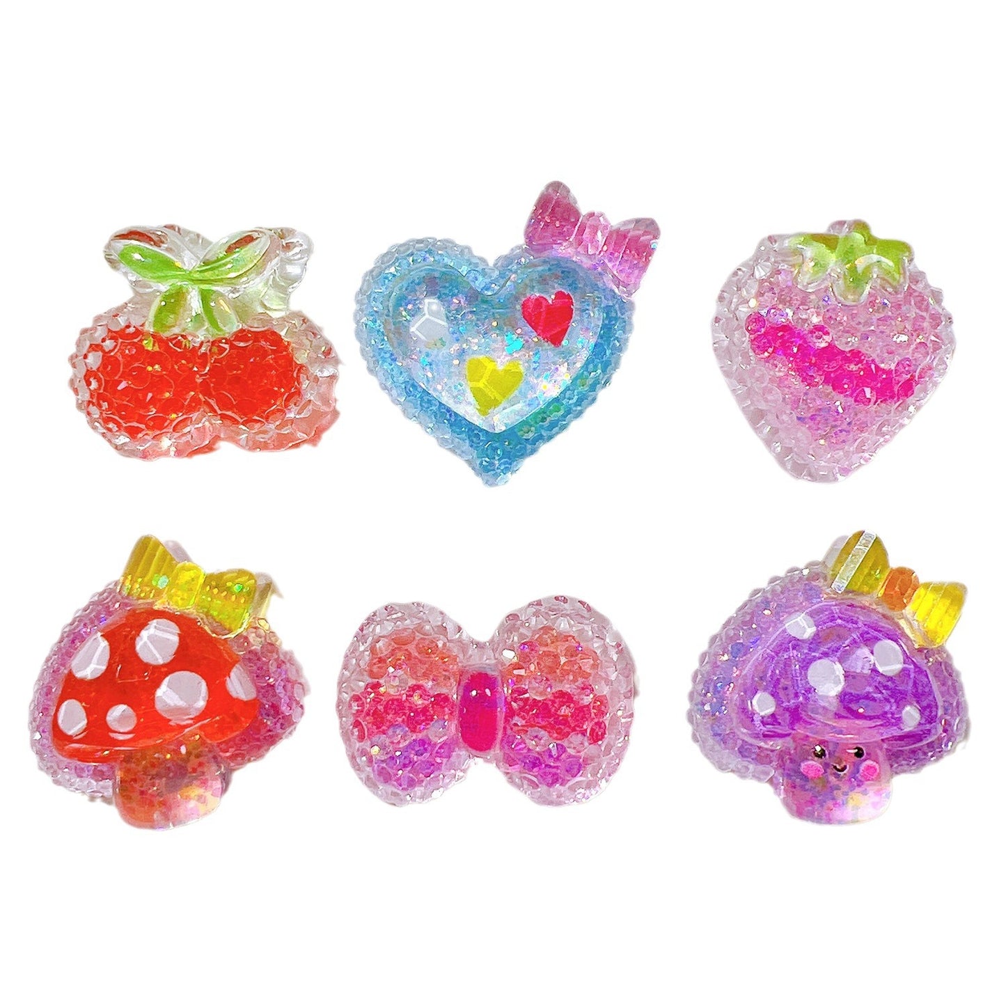 （5pic for1bag）Cutie stars mushrooms diy charms（pack offline）