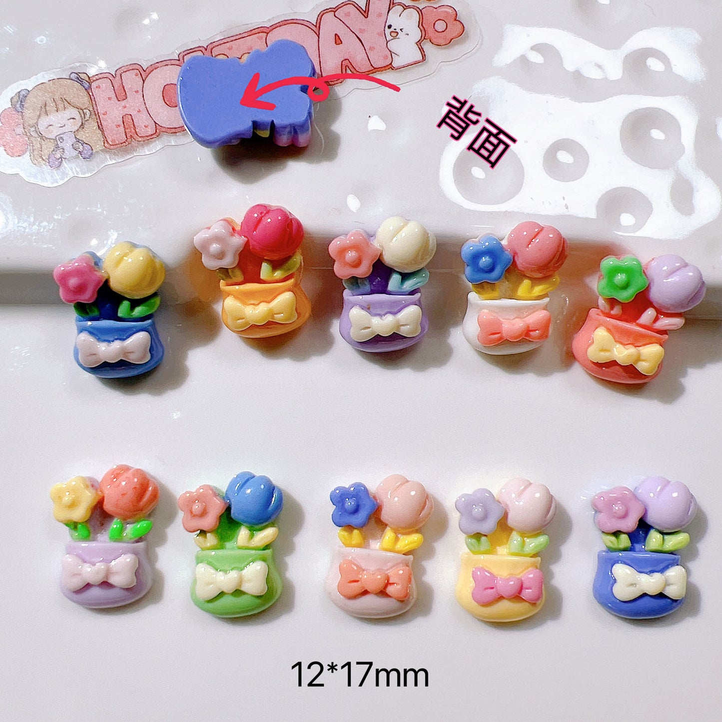 （5pic for 1bag）Cutie mini flower pot diy resin charms （pack offline）