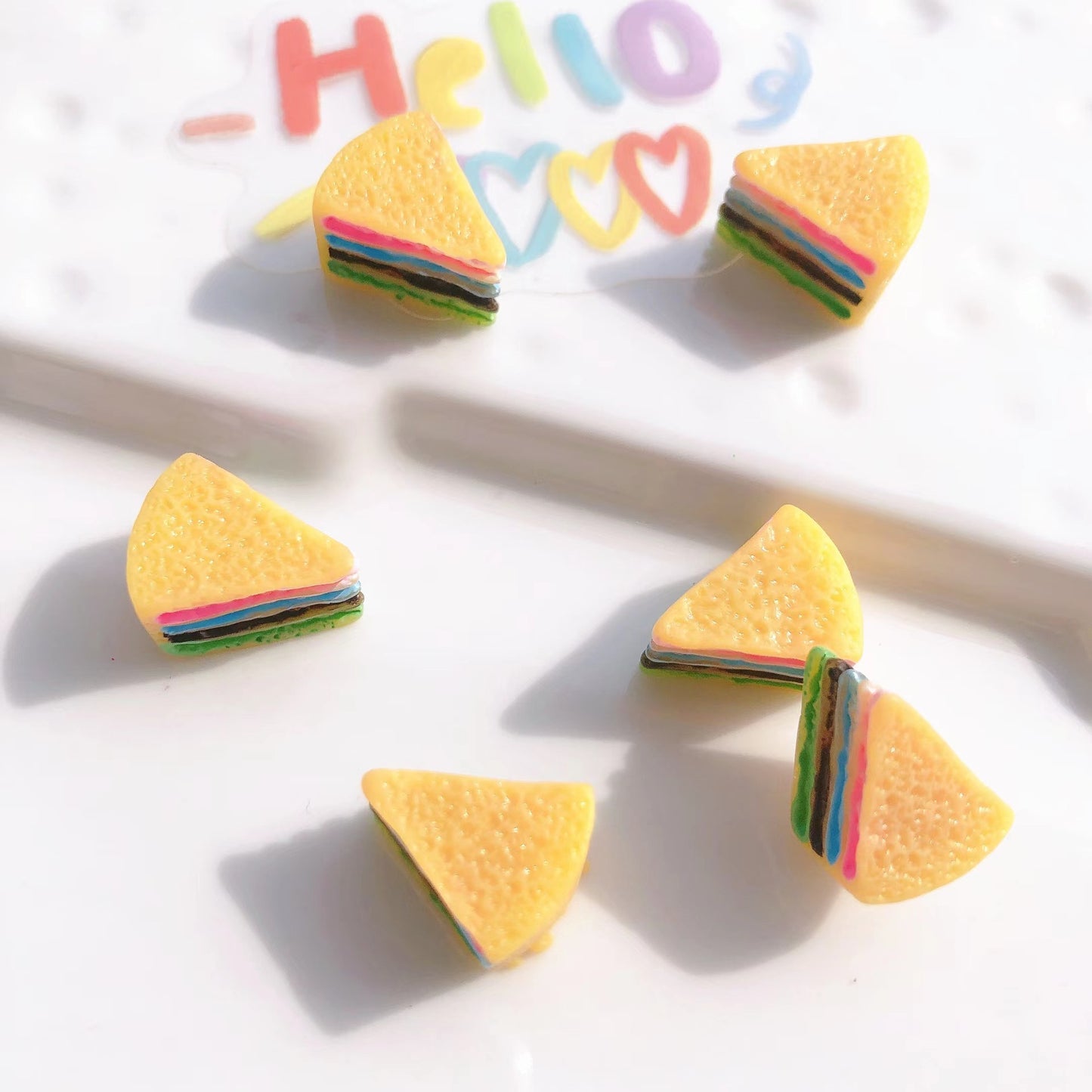 (5pic for 1 Bag)cutie Slice Cake  Diy Resin Charms Resin  (Pack Offline)