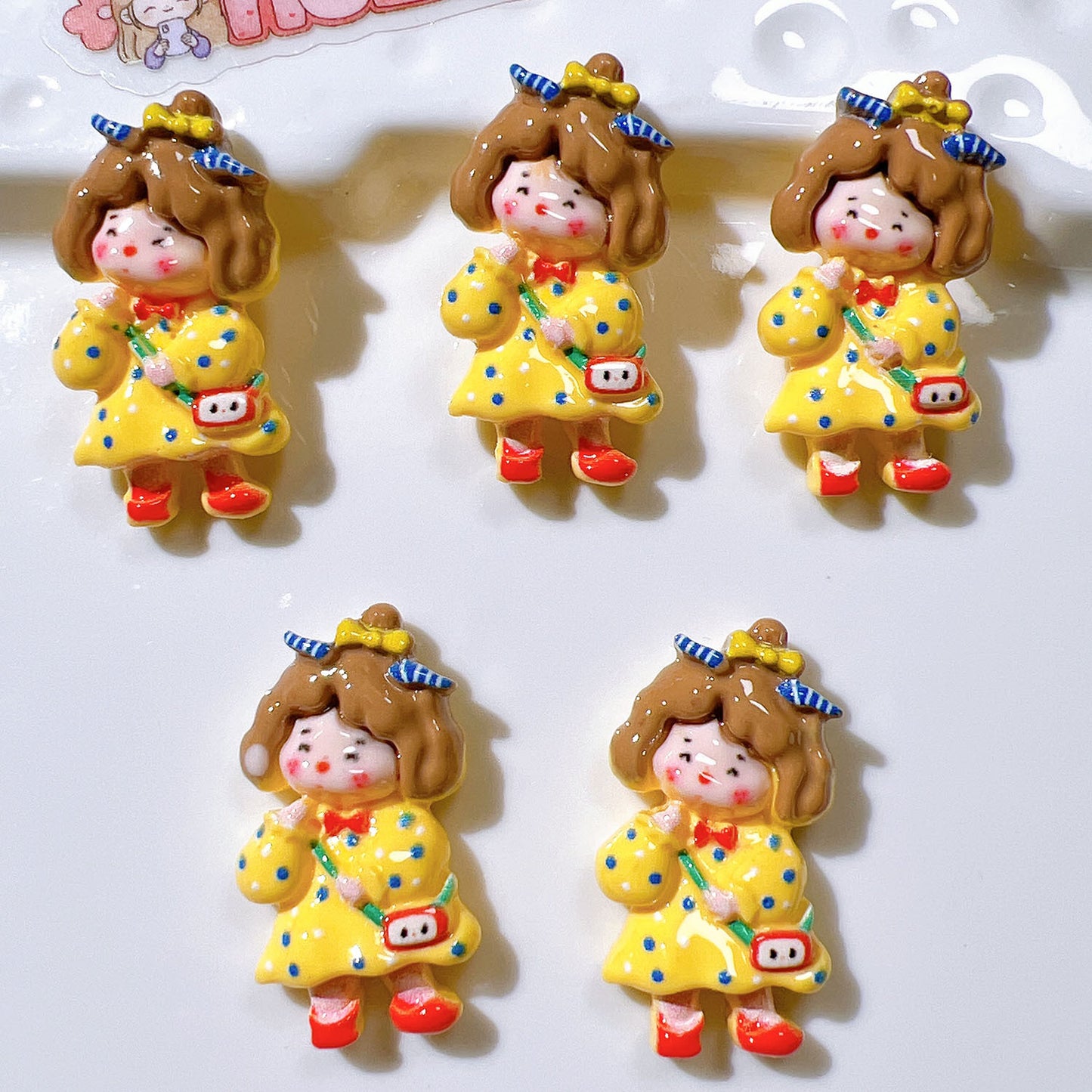 (5pic for 1 Bag) Cutie Constellation Girls DIY Resin Charms  (Pack Offline)