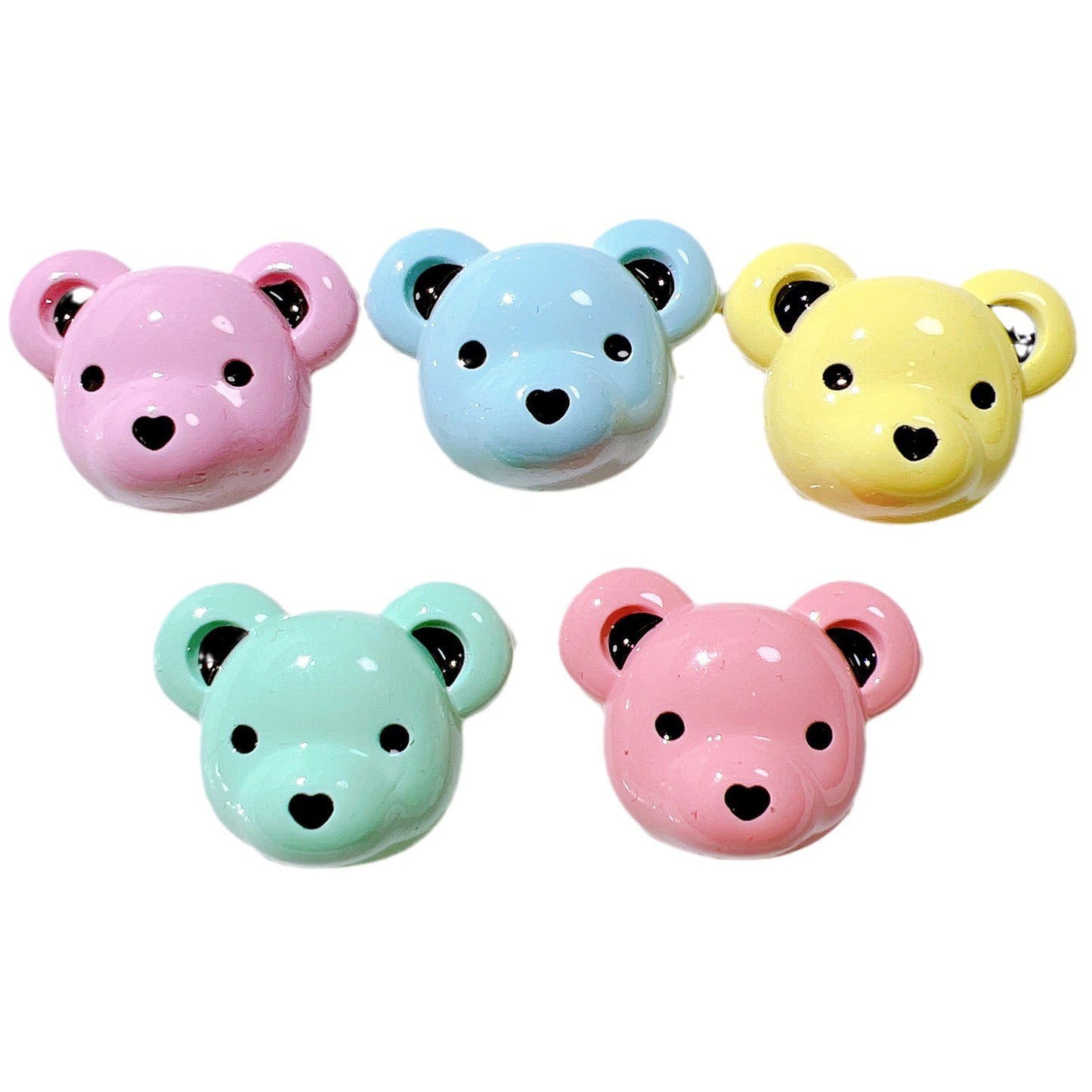 （5pic for1bag）Cutie bear head diy resin charms （pack offline）