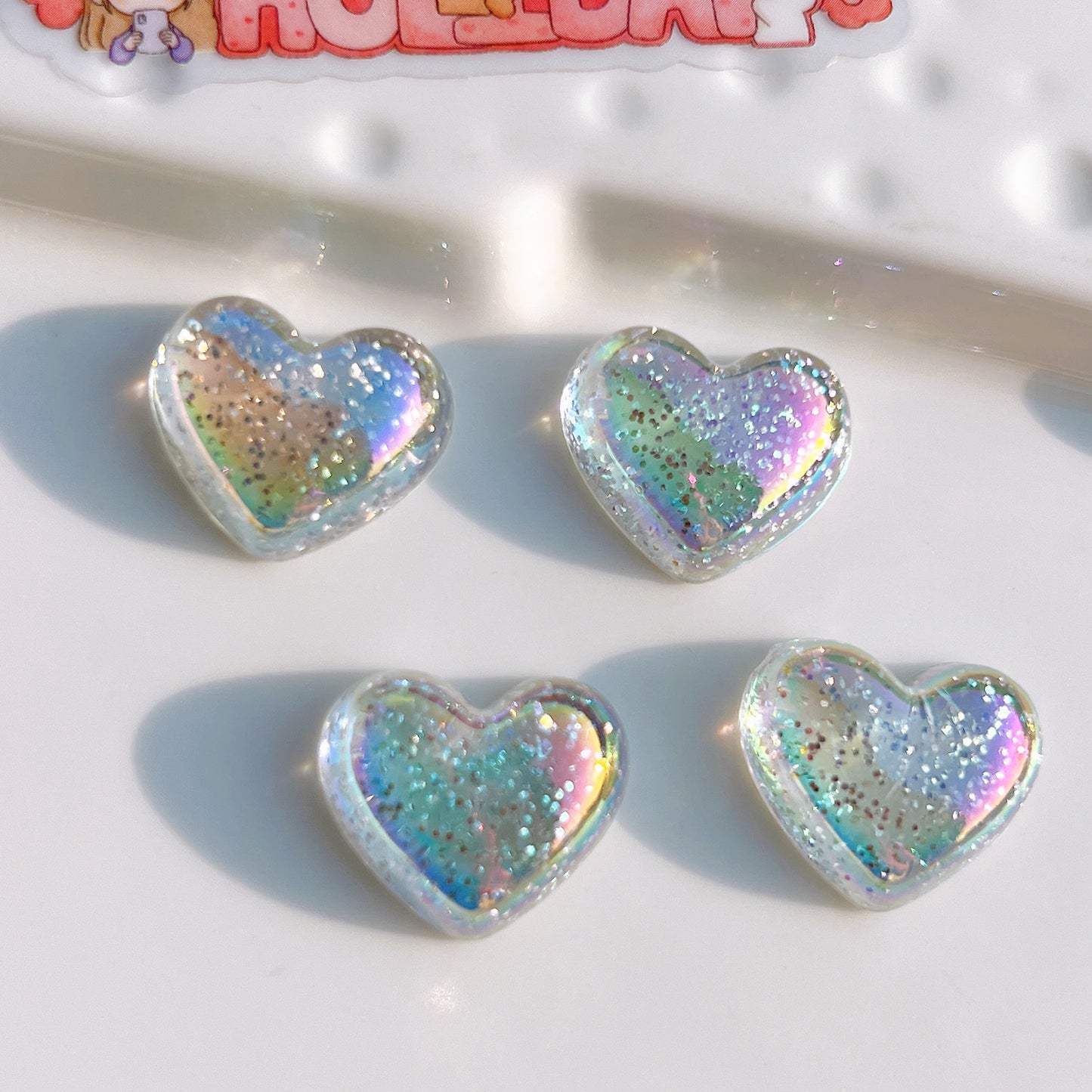 (5pic for 1 Bag) Cuteacrylic Glitter Pink Love Charms (Pack Offline)