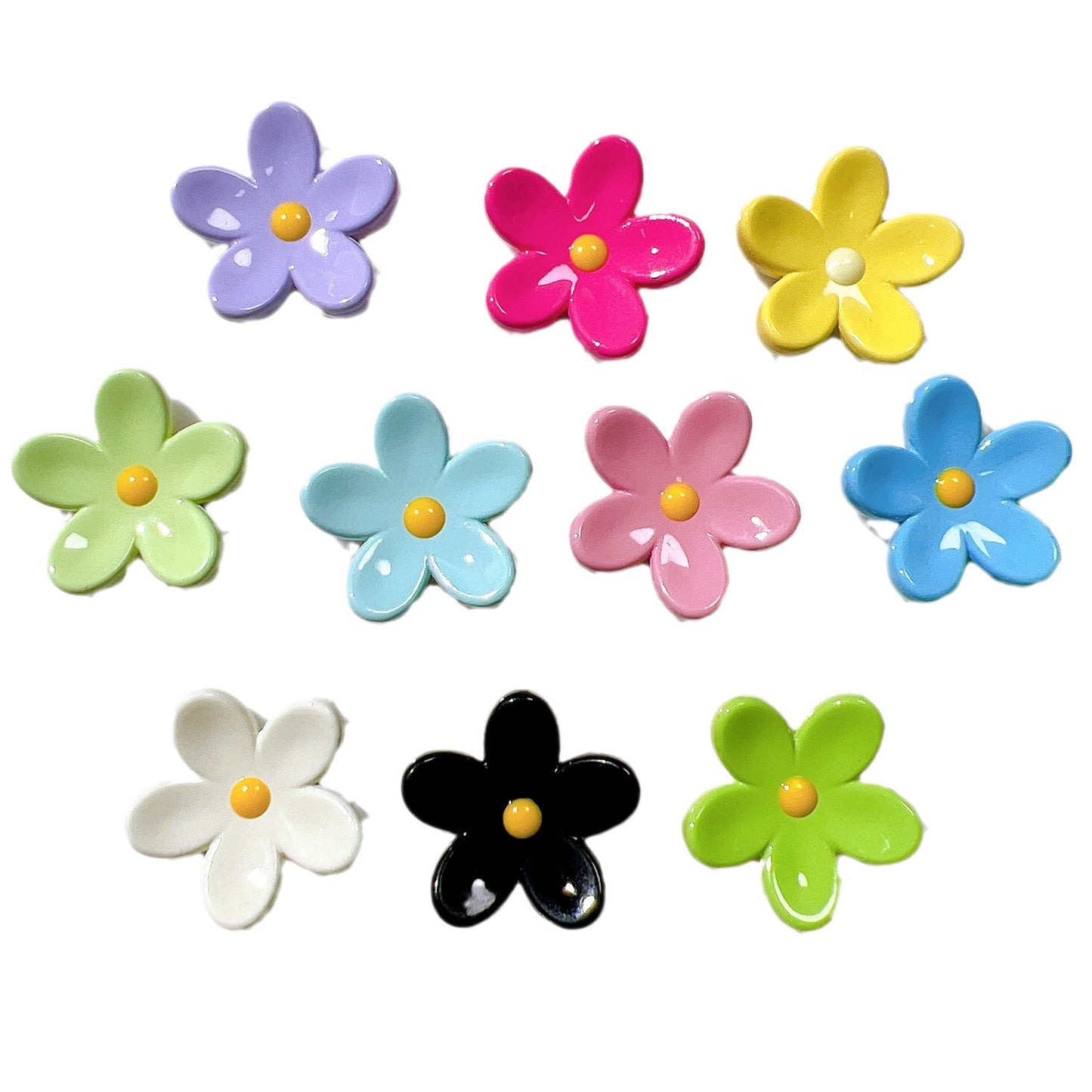 (5pic for 1 Bag) Cute Raised Edge Flowers DIY Resin Charms   (Pack Offline)