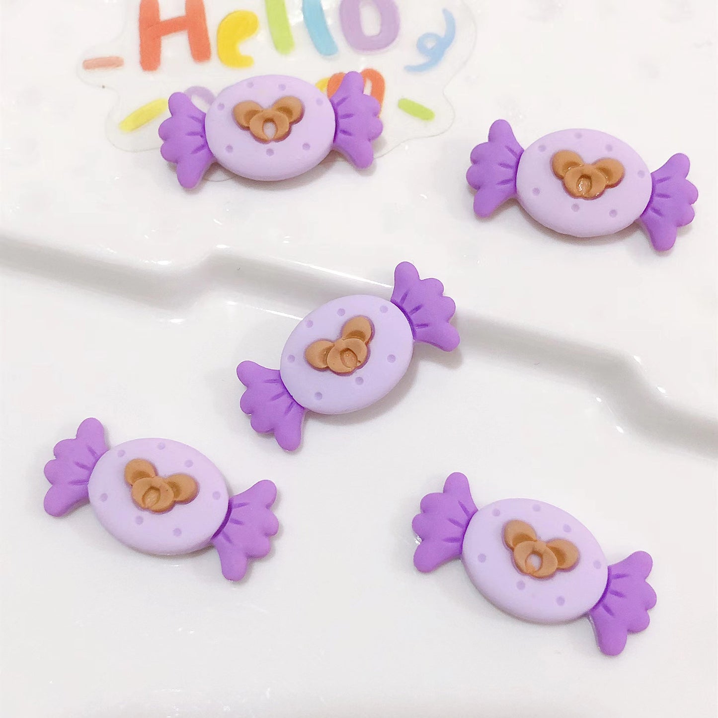 (5pic for 1 Bag) Cute Purple Princess Crown DIY Resin Charms (Pack Offline)