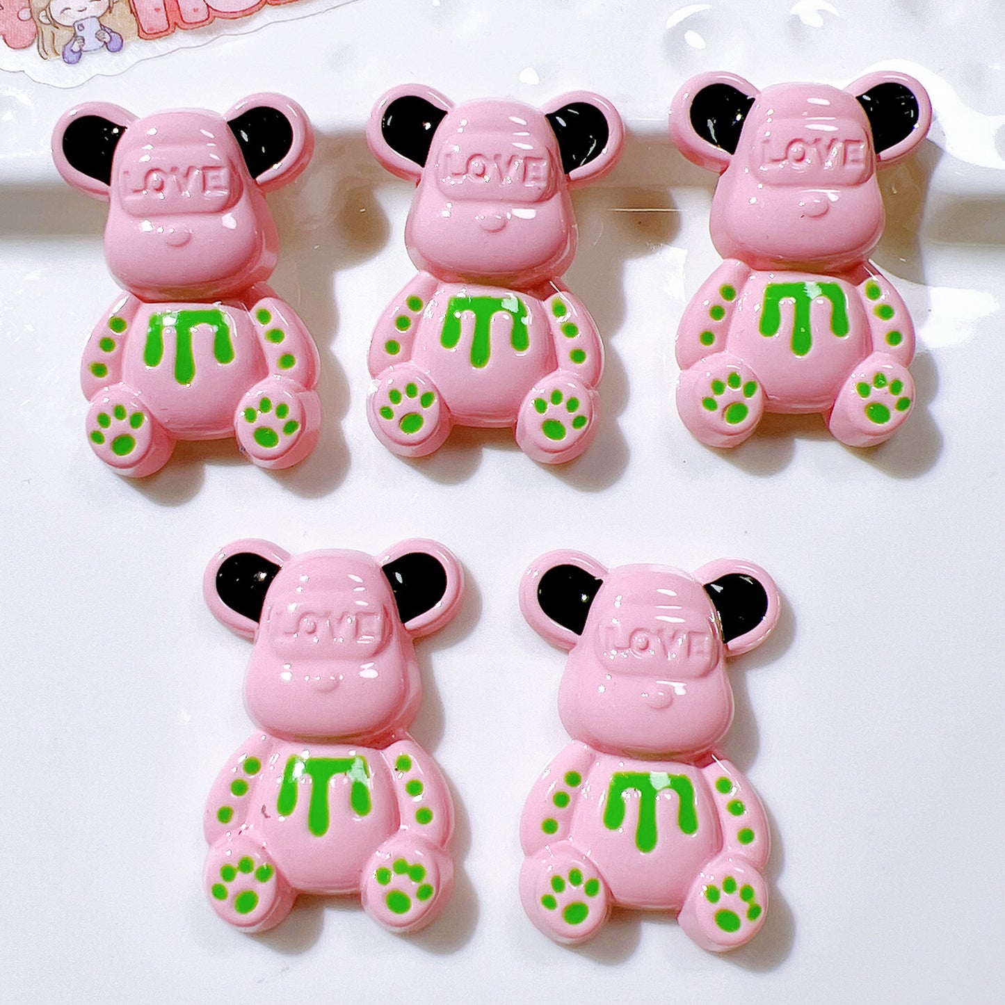 （5pic for1bag）Cutie love bear diy charms  （pack offline）