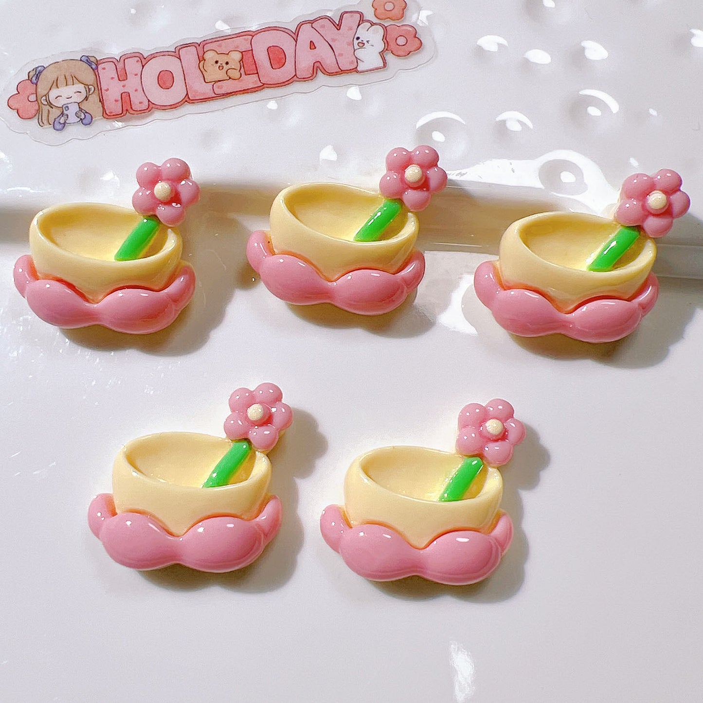 (5pic for 1 Bag) Cutie  Coffee Teapot DIY Resin Charms (Pack Offline)