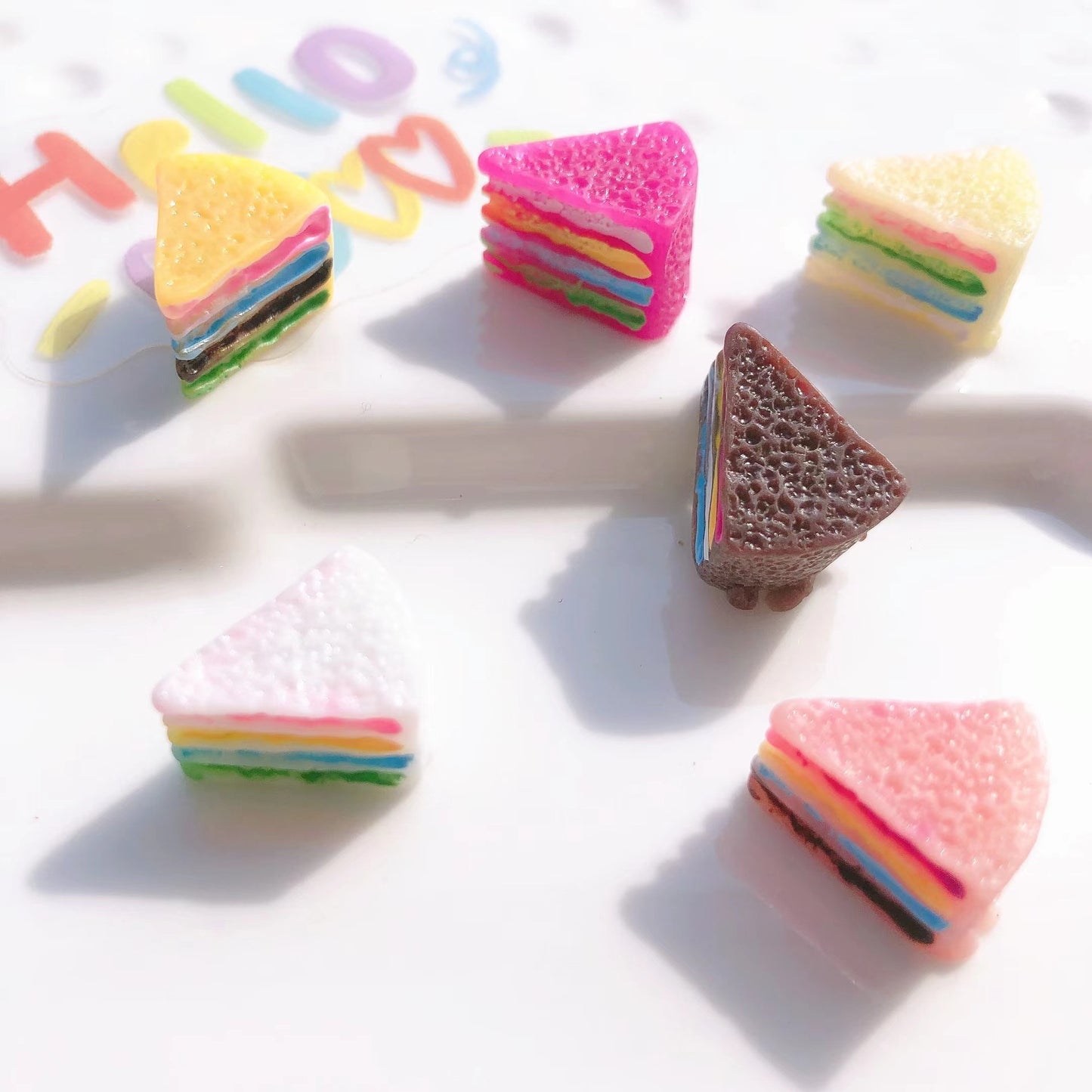 (5pic for 1 Bag)cutie Slice Cake  Diy Resin Charms Resin  (Pack Offline)