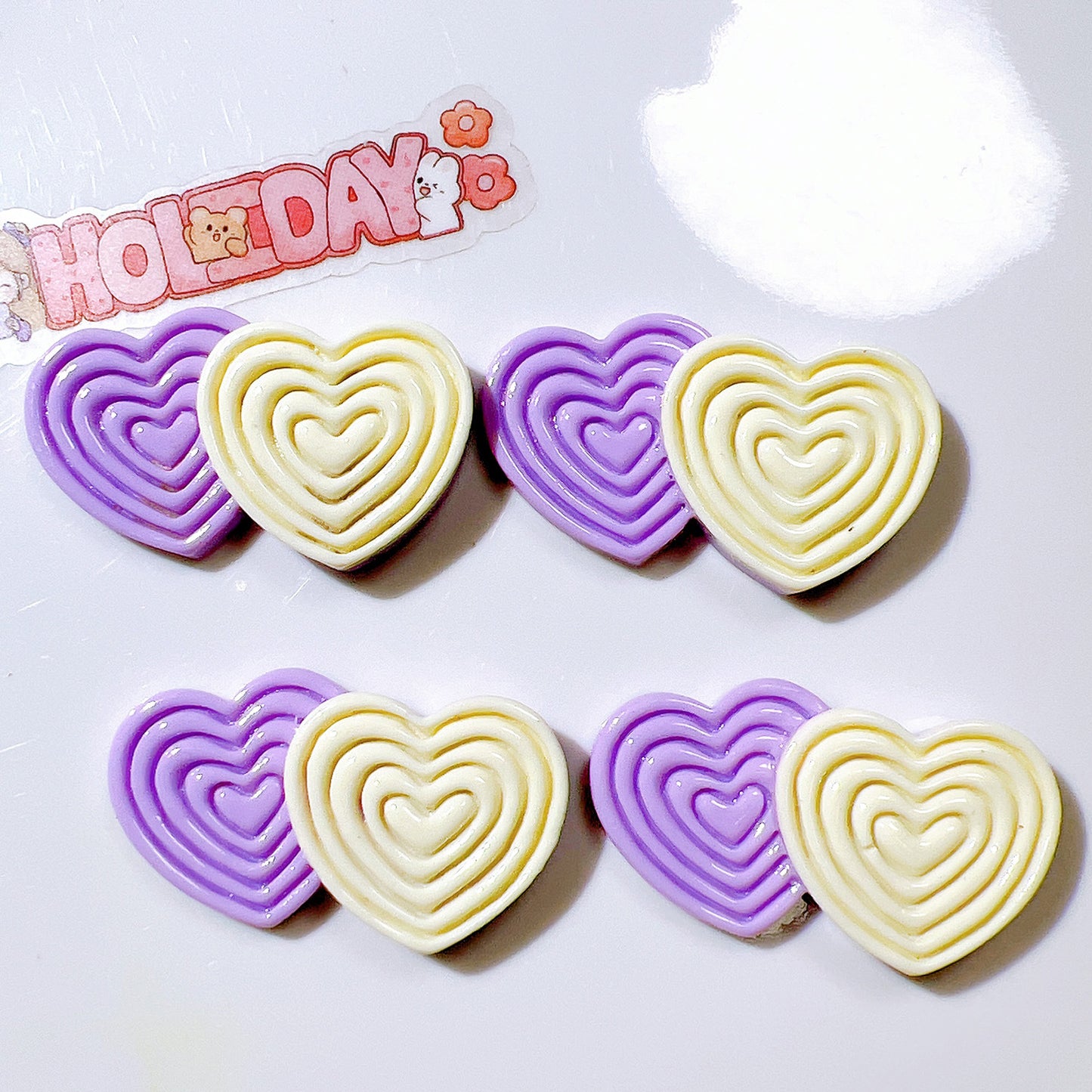 （5pic for1bag）Cutie  double love diy resin charms（pack offline）