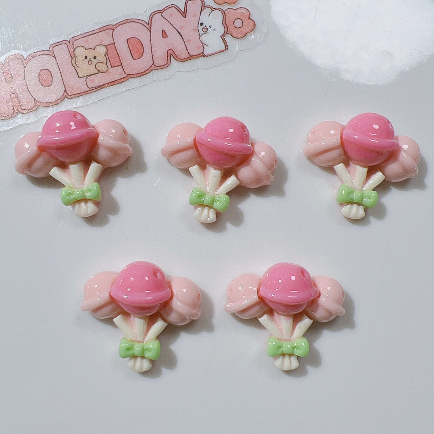 （5pic for 1bag）Cutie lollipop bouquets diy resin charms （pack offline）