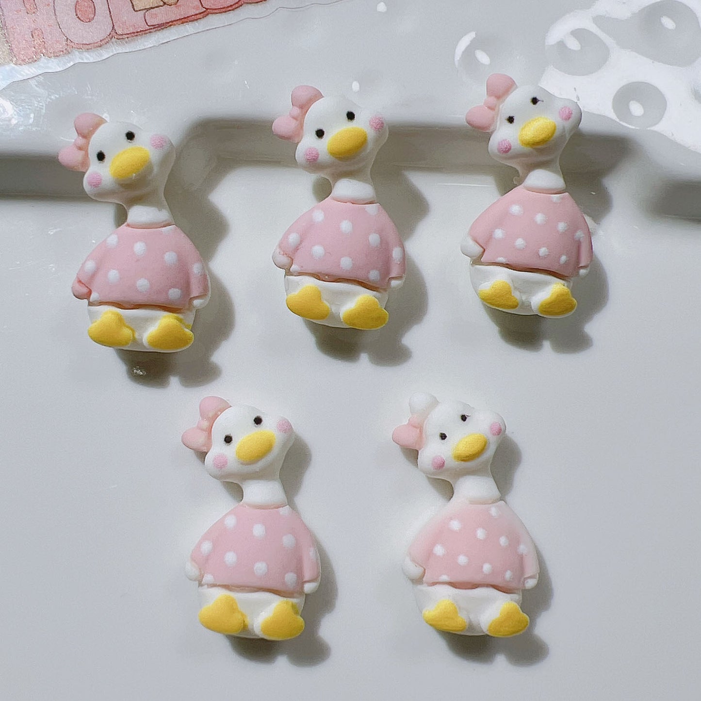 （5pic for 1bag）Cutie Crooked Head Duck Diy Resin Charms （pack Offline）