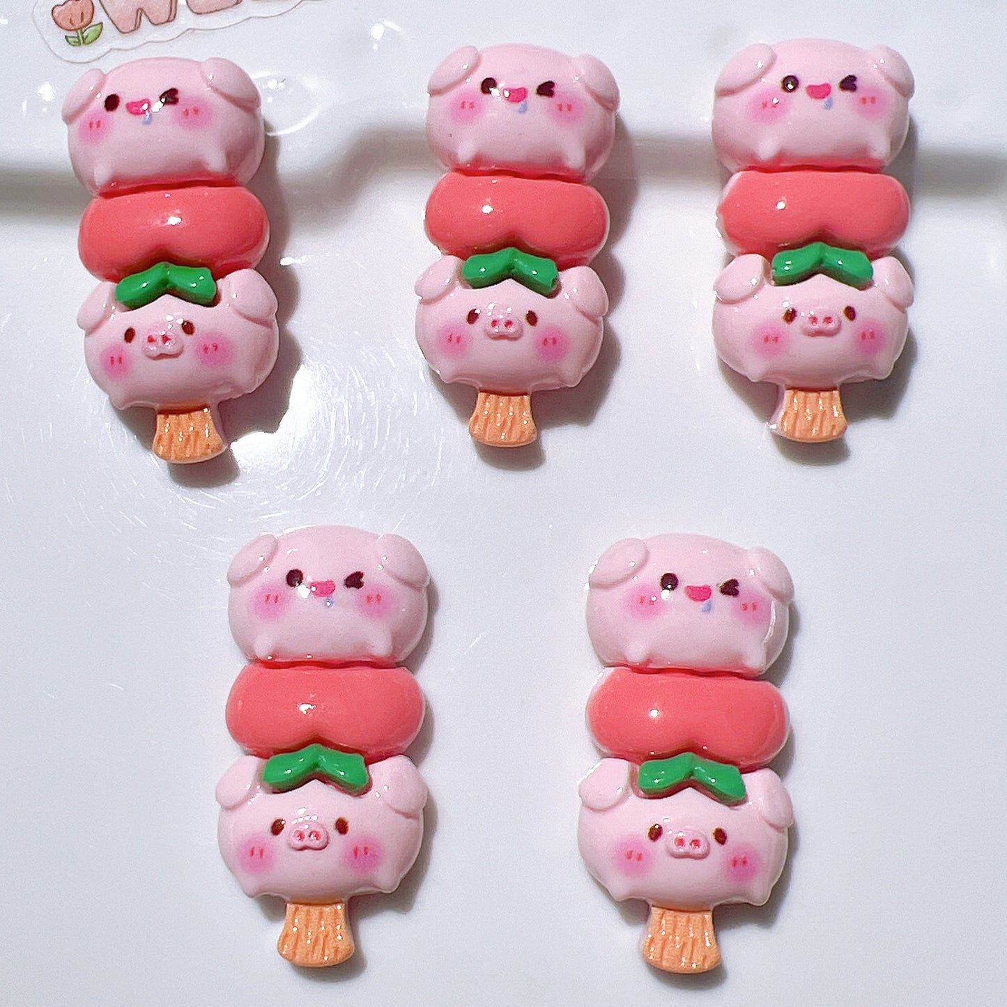 (5pic for 1 Bag) Cutie Cartoon on Sticks String  Diy Resin Charms (Pack Offline)