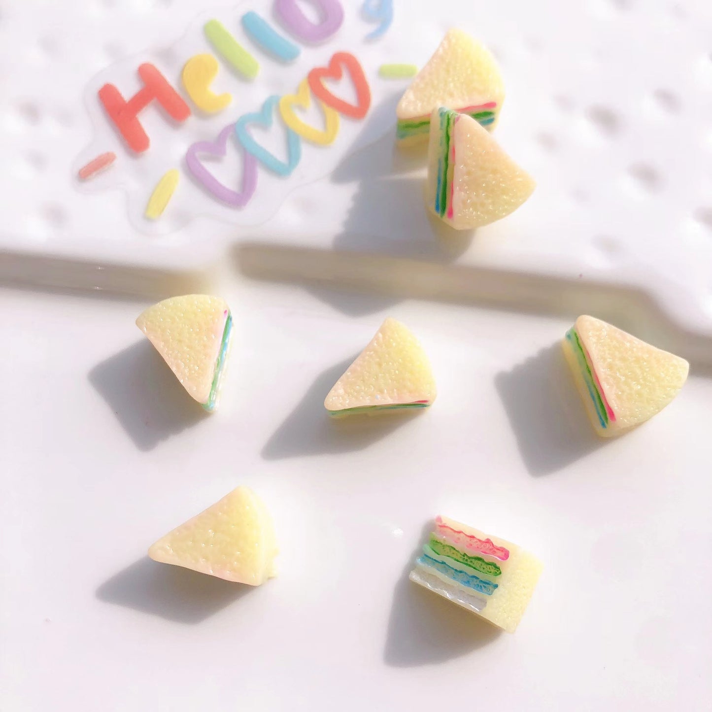 (5pic for 1 Bag)cutie Slice Cake  Diy Resin Charms Resin  (Pack Offline)