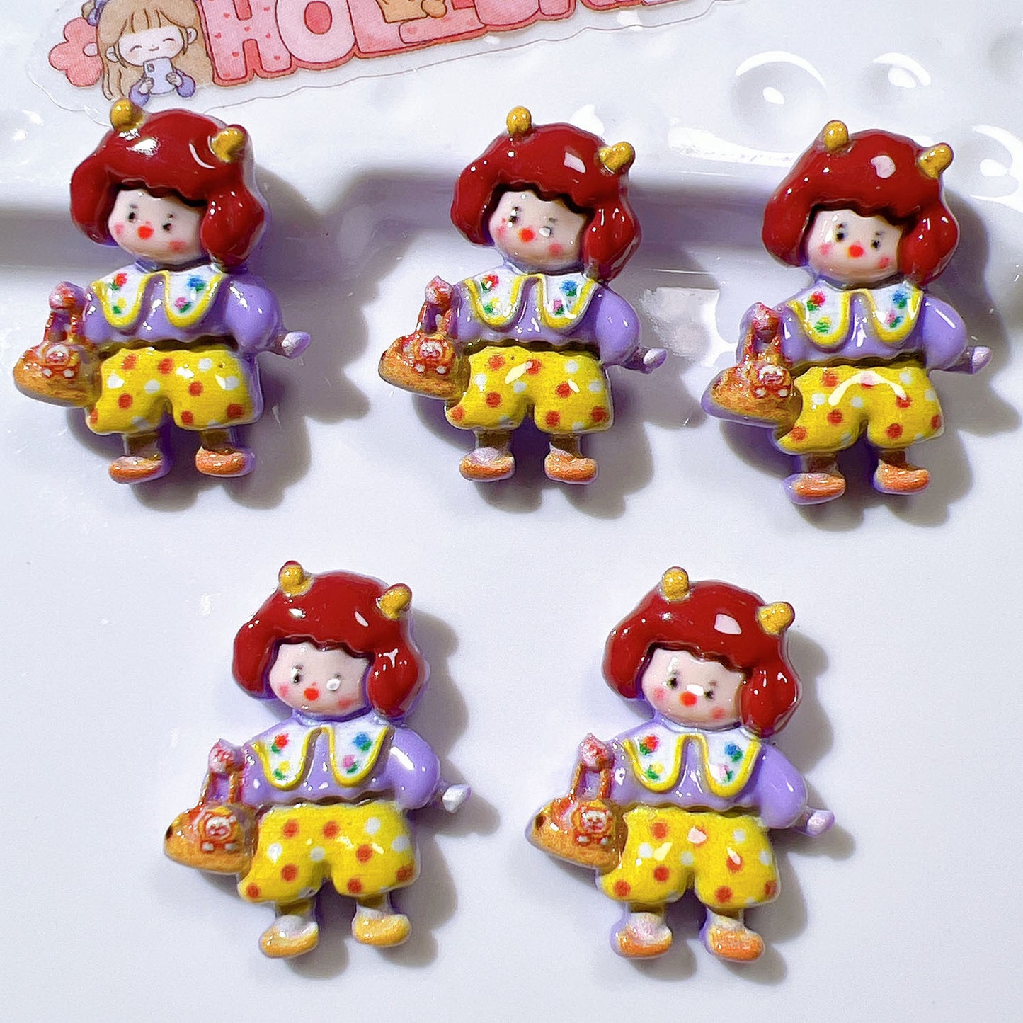 (5pic for 1 Bag) Cutie Constellation Girls DIY Resin Charms  (Pack Offline)