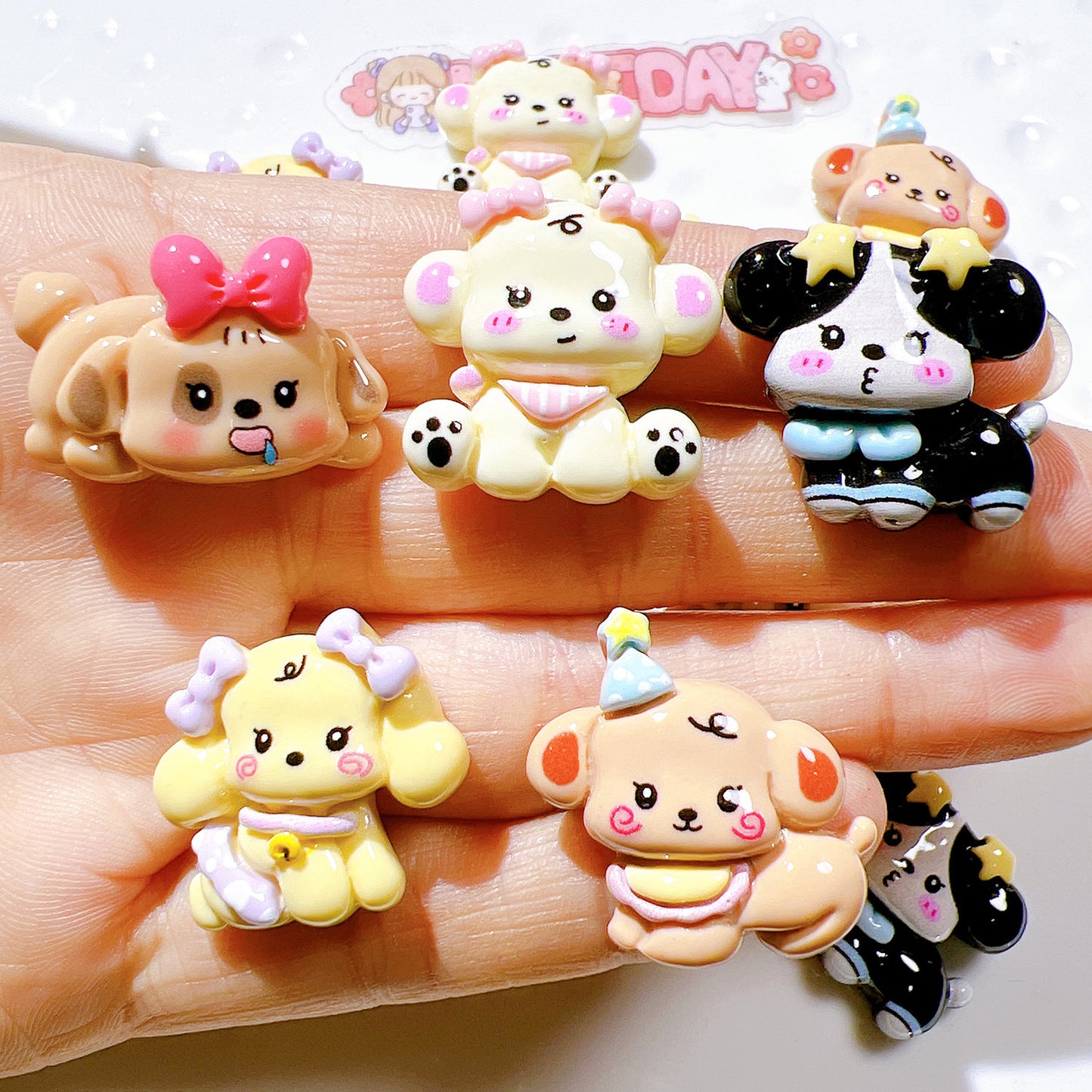 （5pic for 1bag）Cutie Dog Diy Resin Charms（pack Offline）