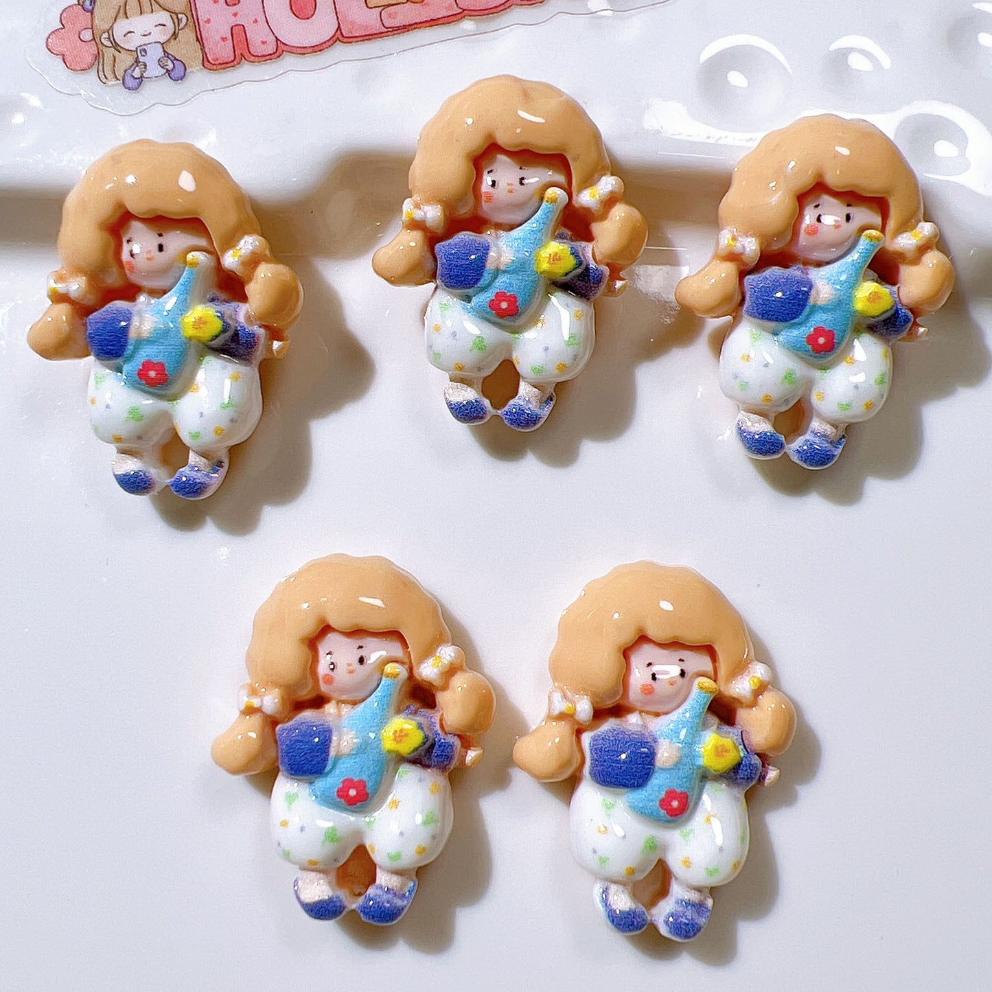 (5pic for 1 Bag) Cutie Constellation Girls DIY Resin Charms  (Pack Offline)