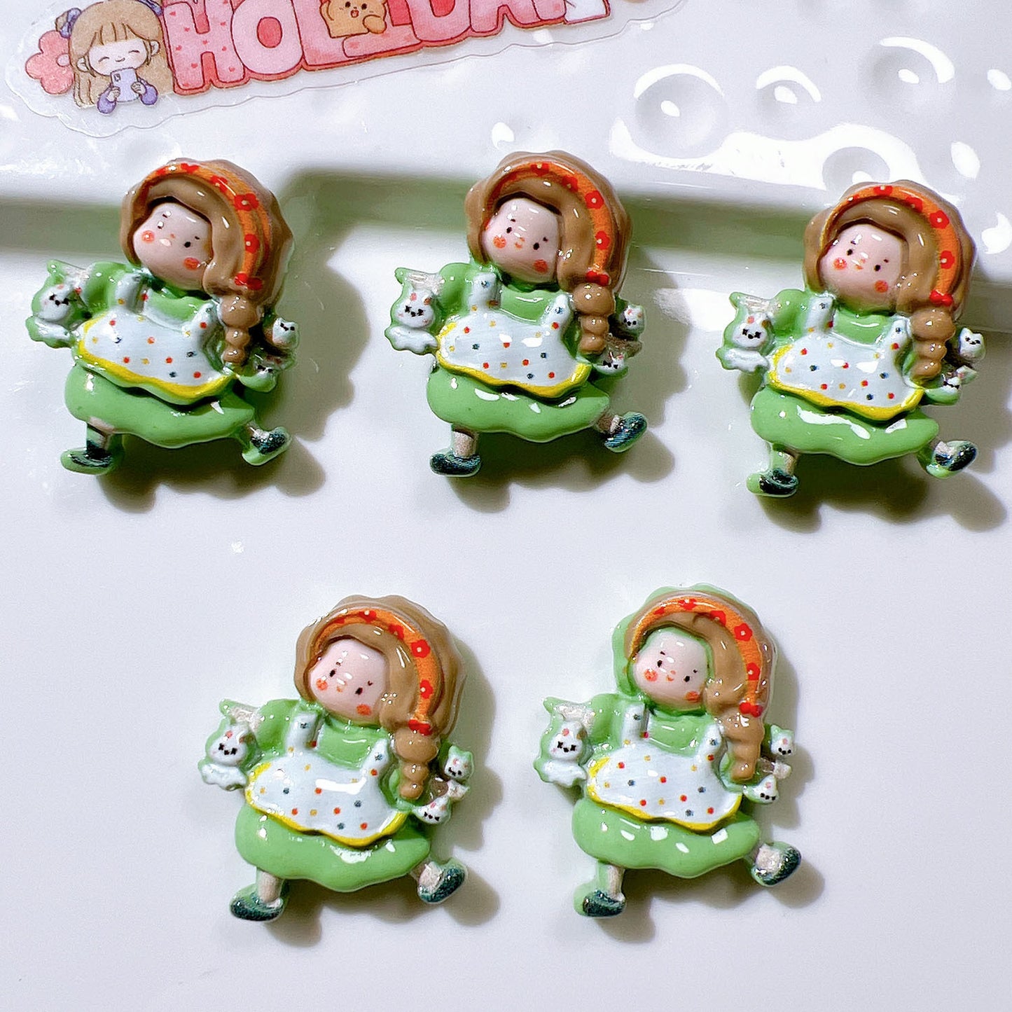 (5pic for 1 Bag) Cutie Constellation Girls DIY Resin Charms  (Pack Offline)