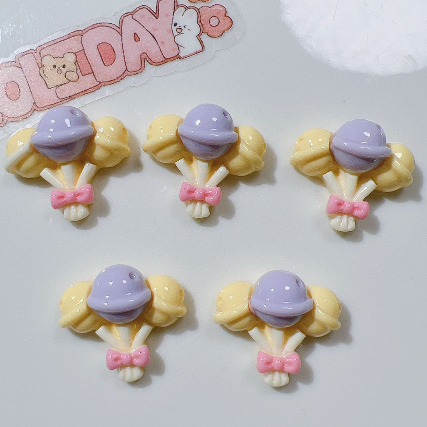 （5pic for 1bag）Cutie lollipop bouquets diy resin charms （pack offline）