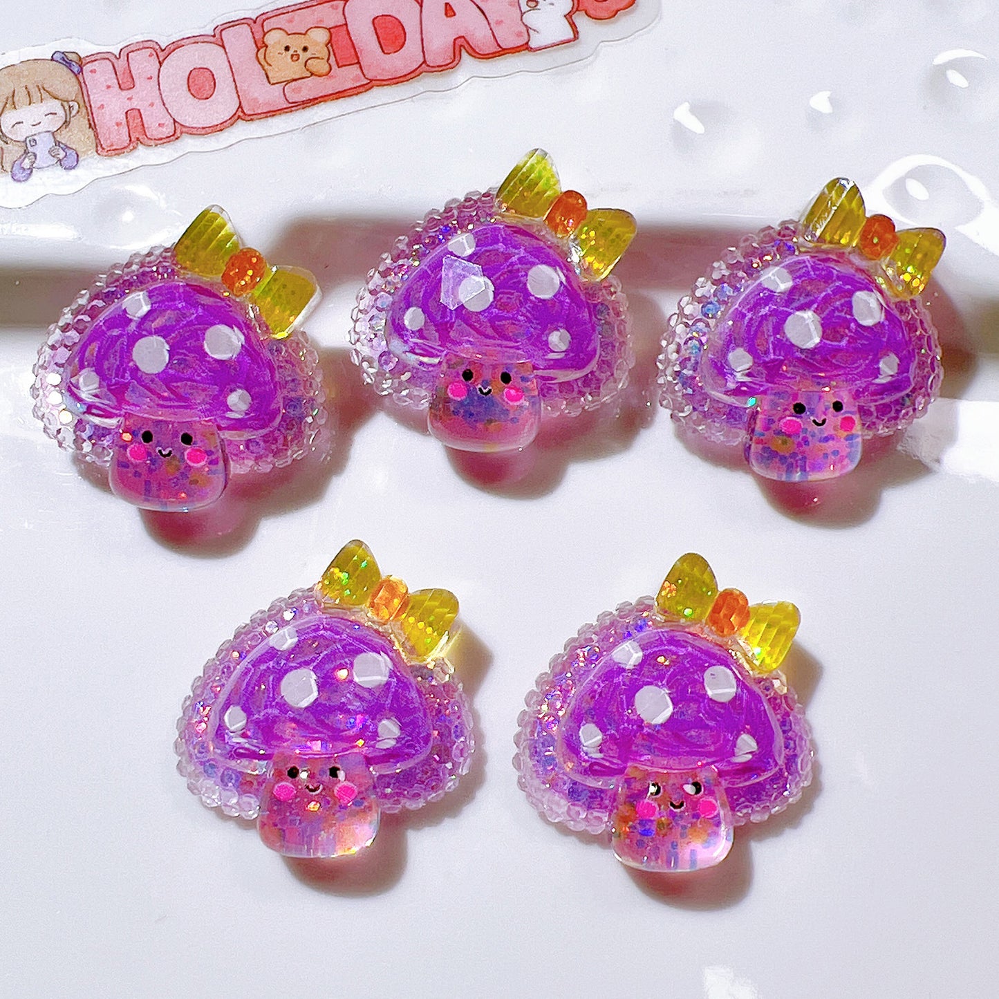 （5pic for1bag）Cutie stars mushrooms diy charms（pack offline）