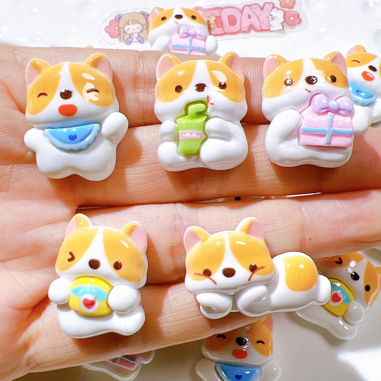 （5pic for1bag）Cutie Kobe Dog diy charms resin （pack offline）