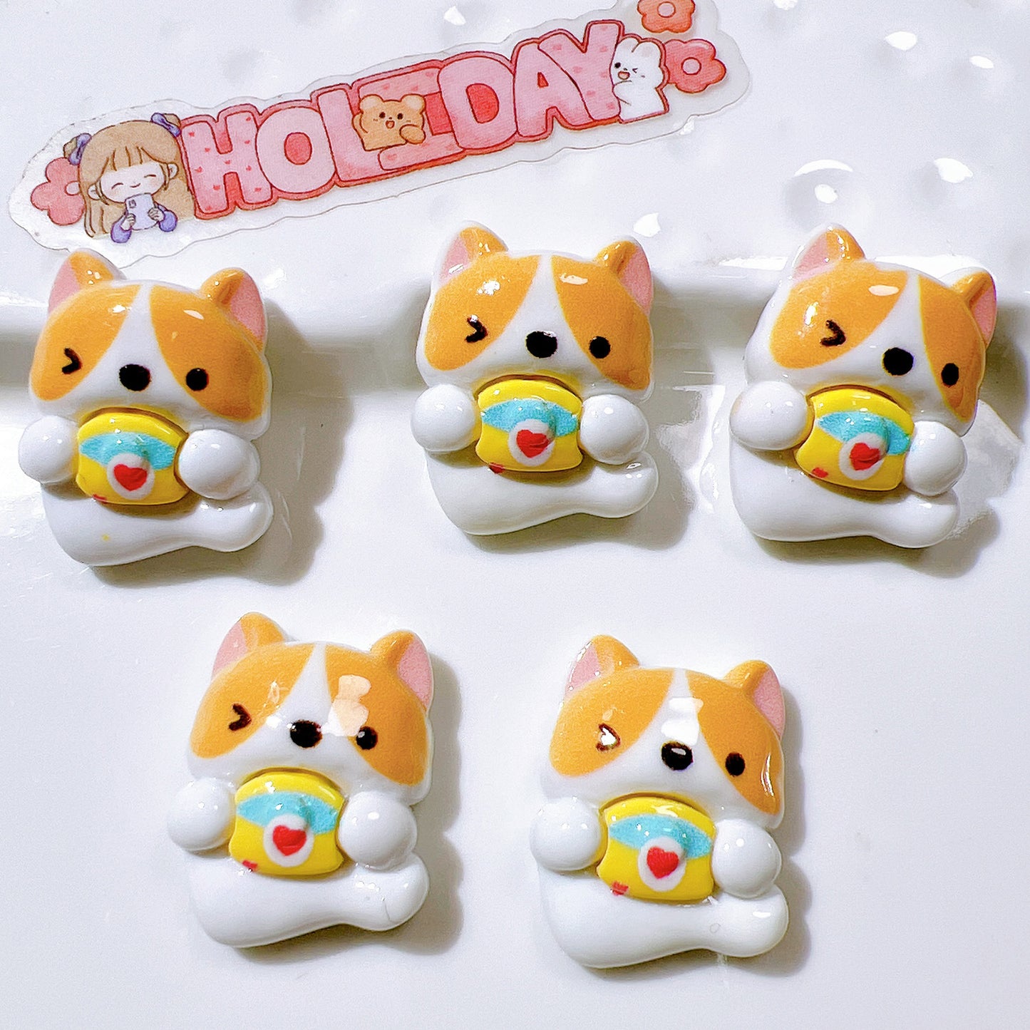 （5pic for1bag）Cutie Kobe Dog diy charms resin （pack offline）