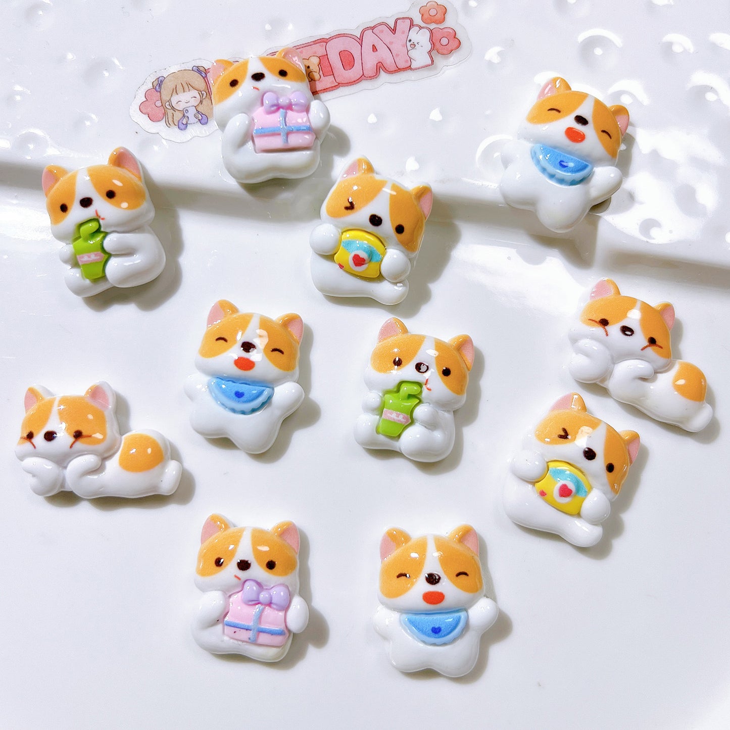 （5pic for1bag）Cutie Kobe Dog diy charms resin （pack offline）