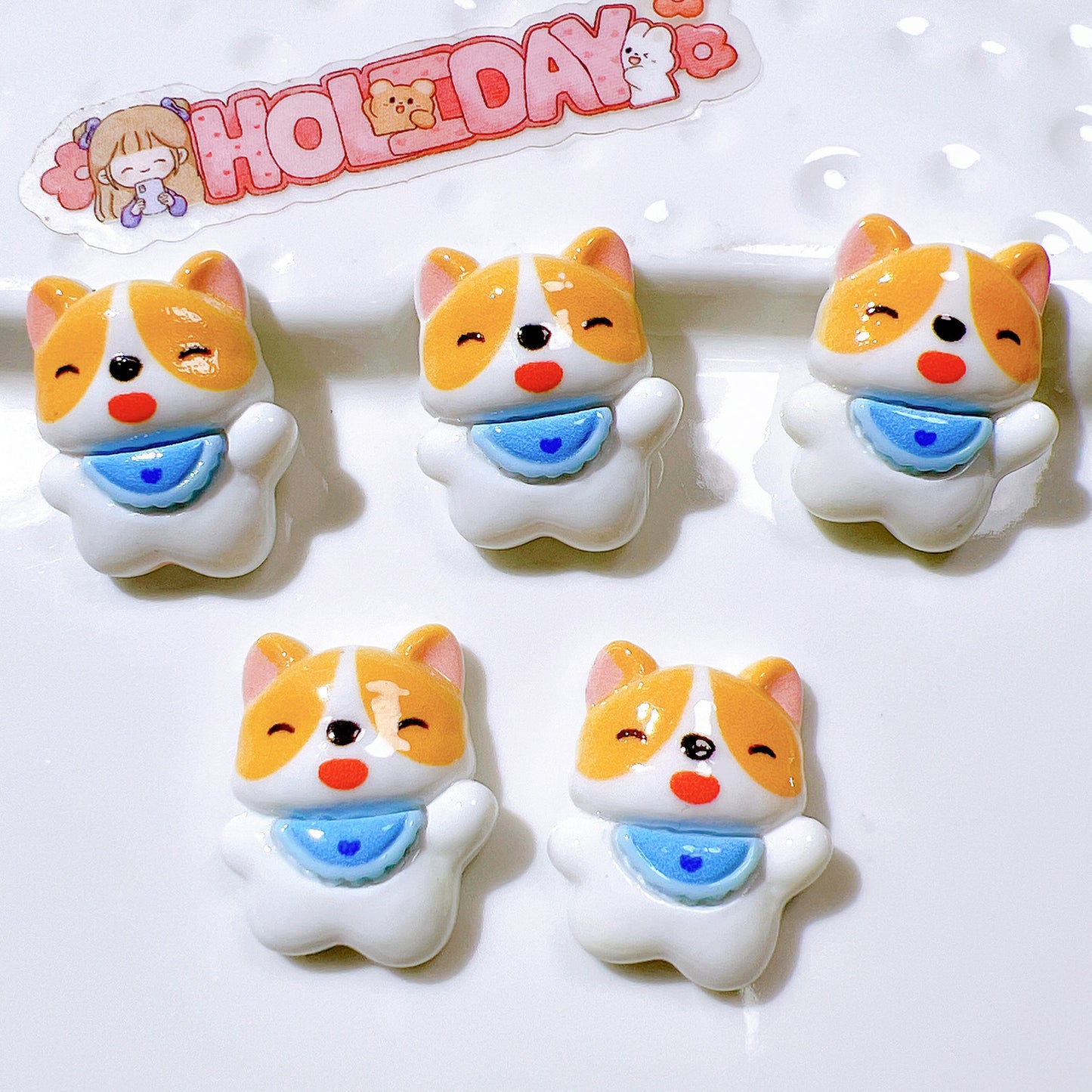 （5pic for1bag）Cutie Kobe Dog diy charms resin （pack offline）