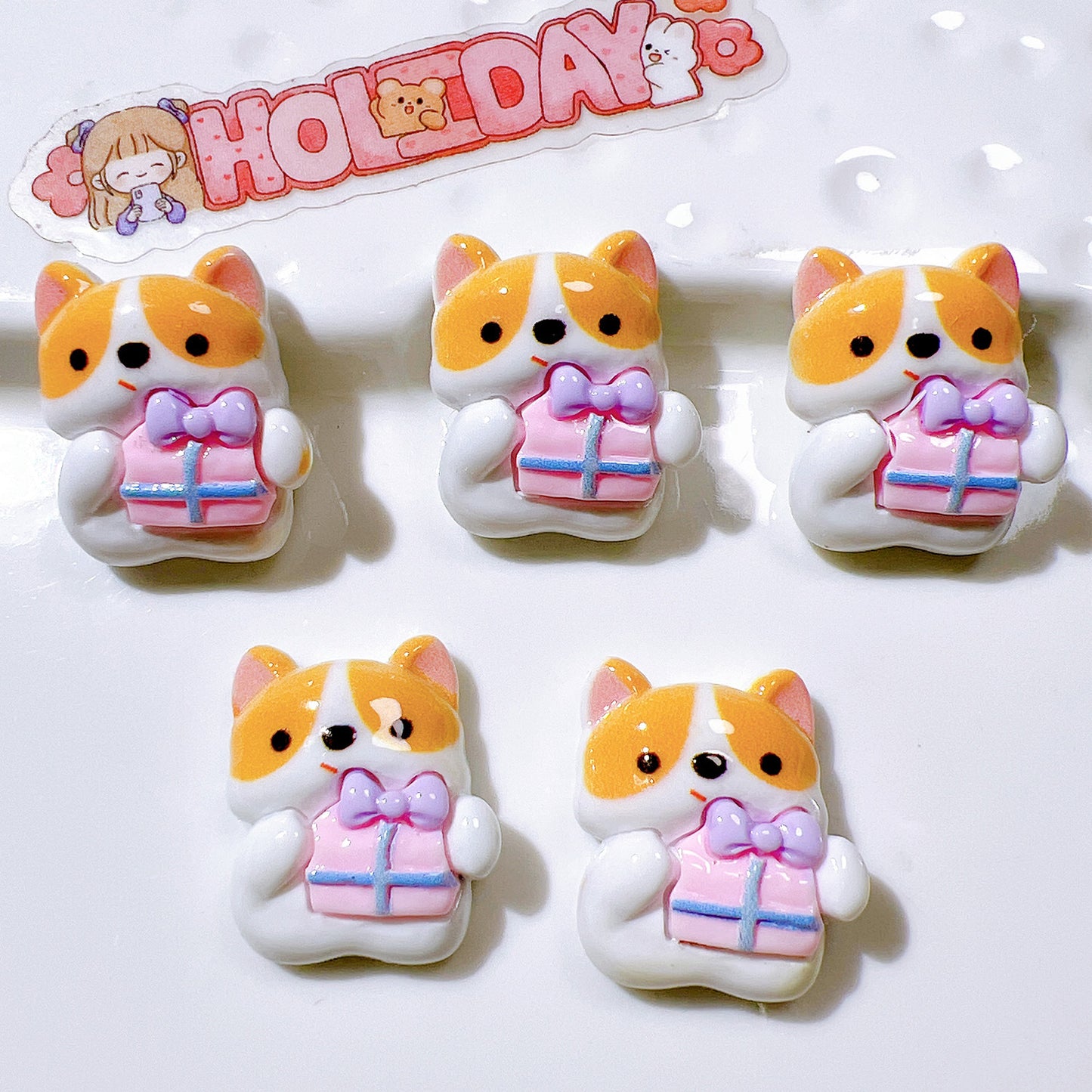 （5pic for1bag）Cutie Kobe Dog diy charms resin （pack offline）